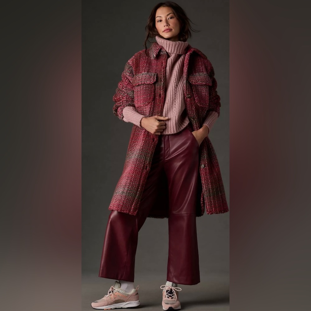 Anthropologie - If By Sea Bouclé Plaid Long Shacket